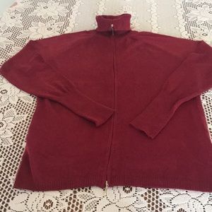 Aziz XL zip front turtleneck cardigan sweater